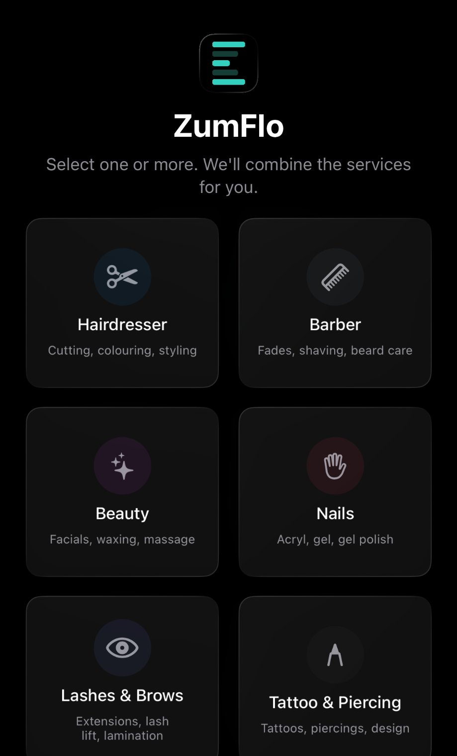 ZumFlo onboarding profession selection